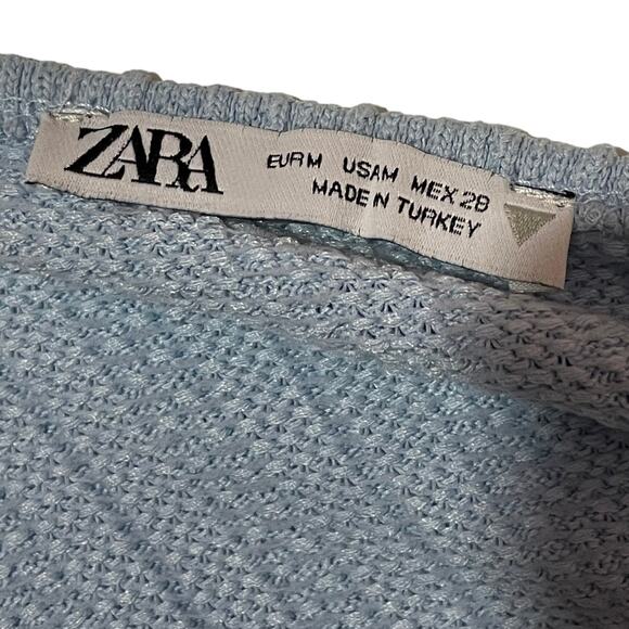 Zara Cable Weave Straight Neck Dress - Blue - Medium - Picture 8 of 9